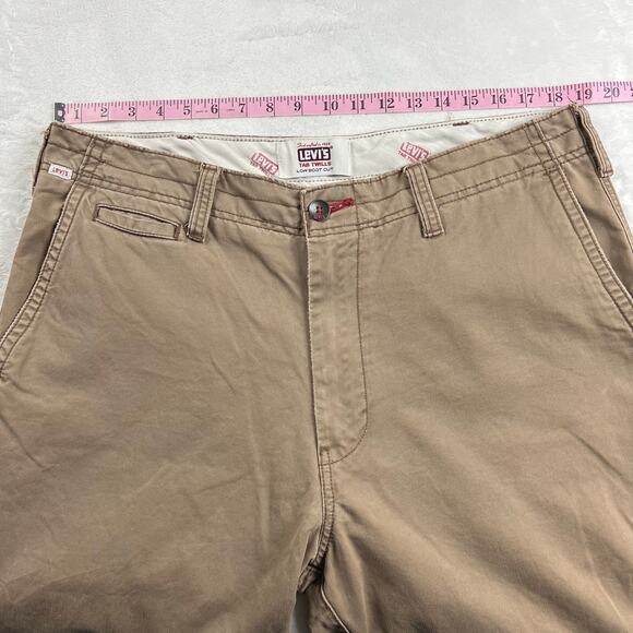 Levi's Tab Twills Low Boot Cut Vintage Khaki Pants men's size 36X32 - Picture 4 of 10